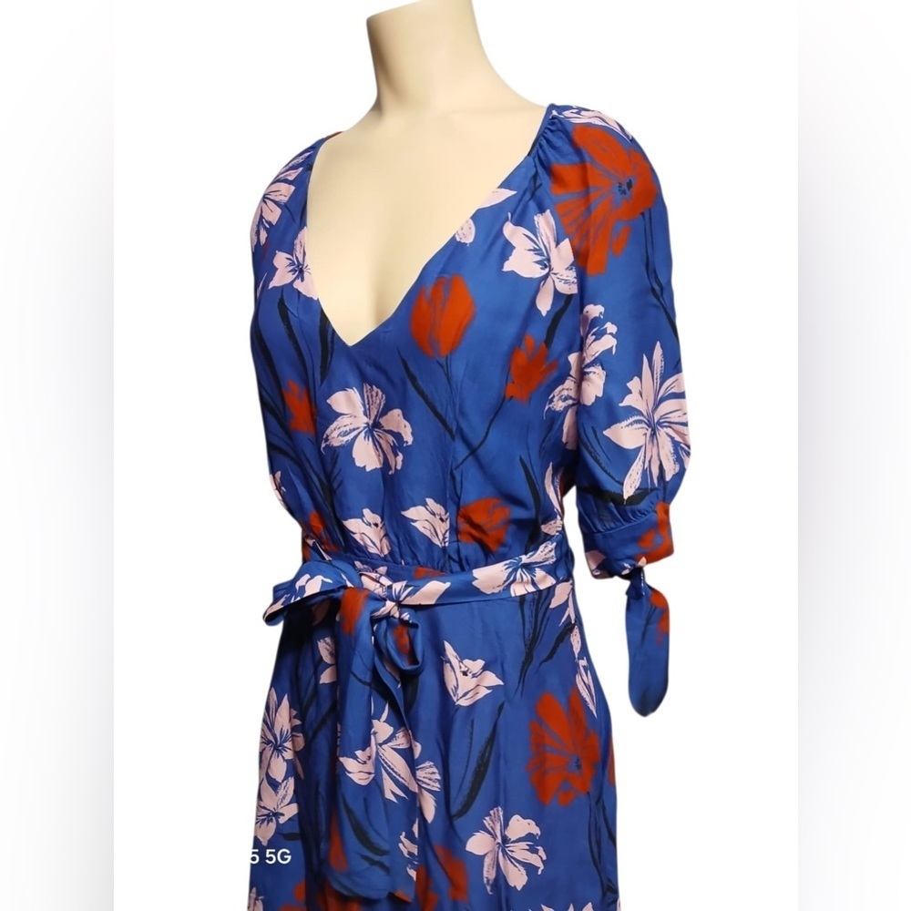 TALULAH Vibrant Blue and Red Floral Mini Dress - Picture 15 of 15